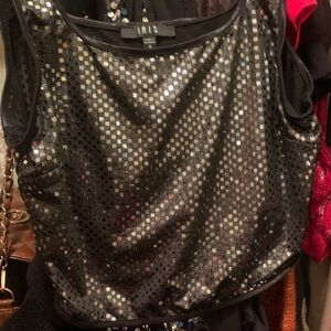 Iris Black and Silver Sequin Tank Top wit matching shorts
